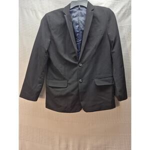 Izod Blazer Sport Coat Boy Size 14 Black Button Collared Long Sleeve Pocket 7293